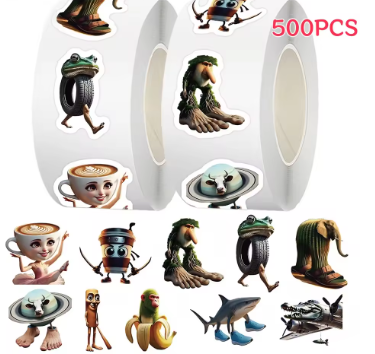 Rouleau de 500 Stickers Brainrot