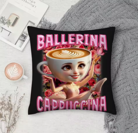 Coussin Brainrot Ballerina Cappuccina