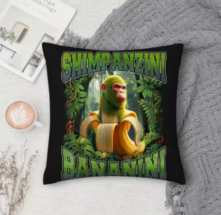Coussin Brainrot Shimpanzini Bananini